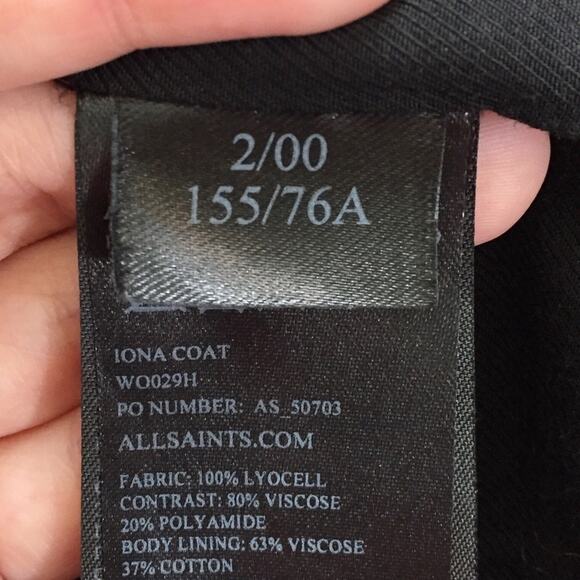 AllSaints Iona Lyocell Funnel Collar Zip Jacket 00 - Picture 8 of 8